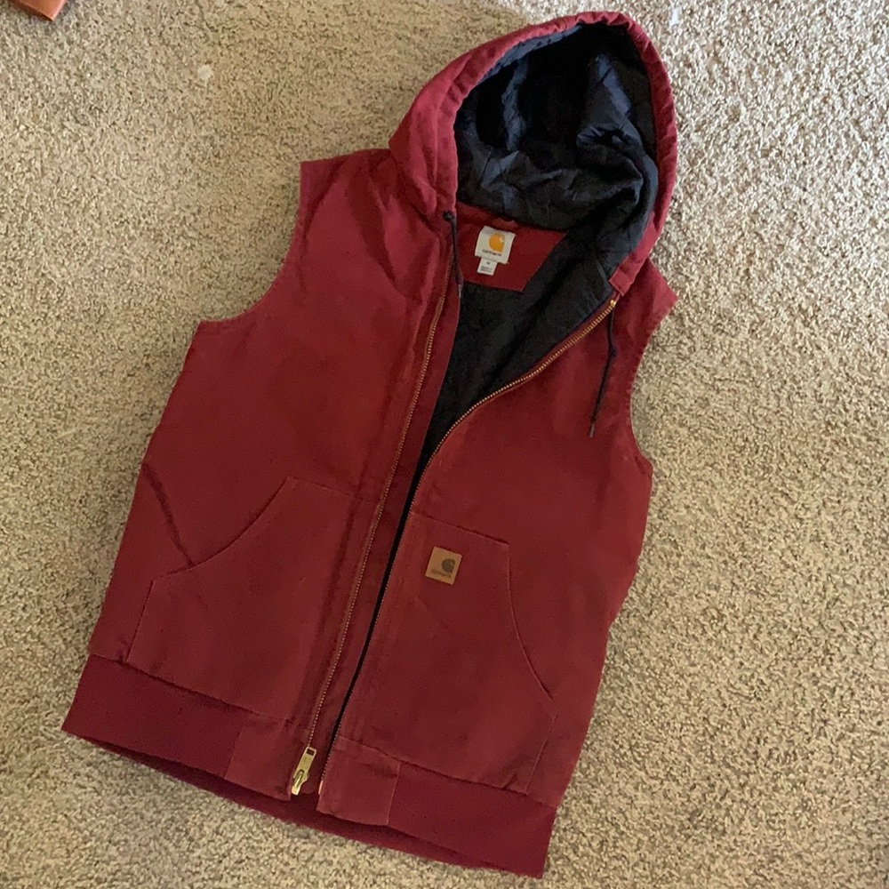 Men’s Carhartt Maroon Hooded Work Vest